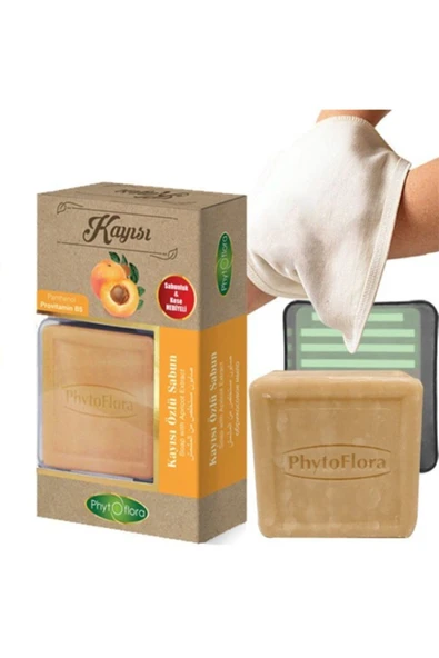 Phytoflora Kayısı Özlü Sabun 125 gr (Sabunluk ve Kese Hediyeli) - 1