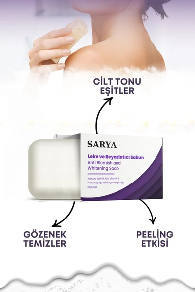 SARYA Kojik Asit Içerikli Leke Ve Beyazlatıcı Sabun 100 gr (ARBUTİN, SALİSİLİK ASİT, VİTAMİN E) - 2