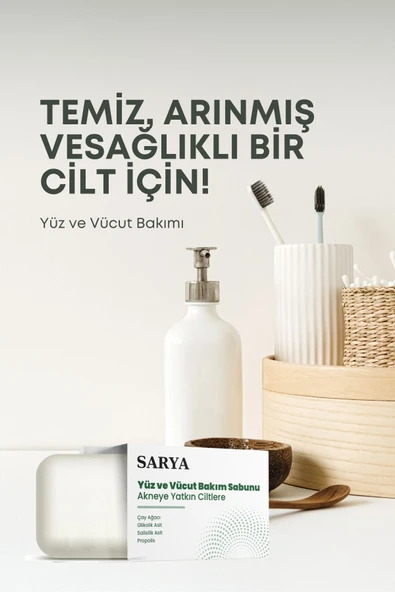 SARYA Propolis Içerikli Ve Siyah Nokta Sabunu (ÇAY AĞACI GLİKOLİK ASİT SALİSİLİK ASİT) 100 gr - 3