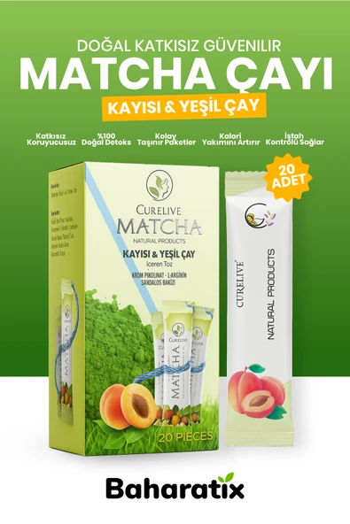 CURELIVE Kayısı Aromalı Detox Burner Form Macha ürün görseli
