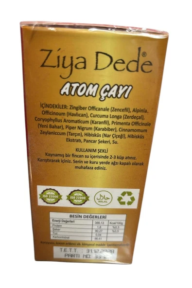 Ziyadede 6 Kutu Ziya Dede Atom Çayı 150gr. X 6 Kış Çayı - Resim 5