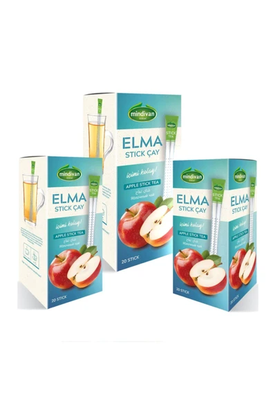 Mindivan Elma Çayı Stick Çay 20'li x 3 Adet - 1