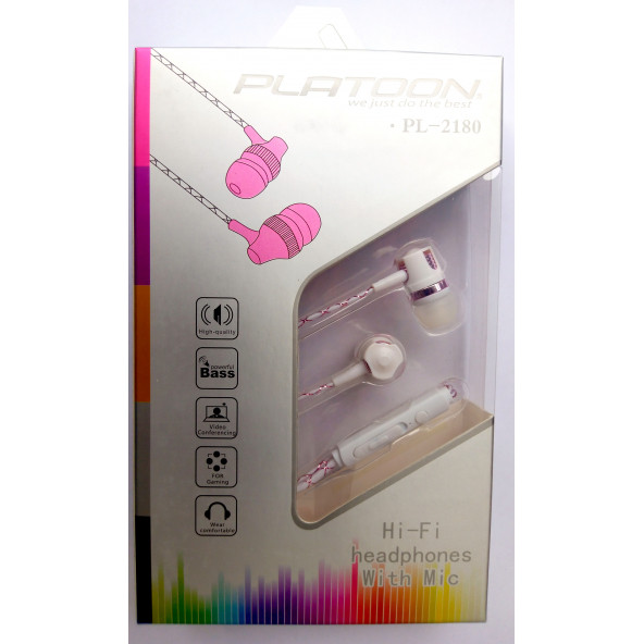 Platoon Pl-2180 3.5 mm Yaldızlı Kablolu Mikrofonlu Telefon Kulaklığı - 5