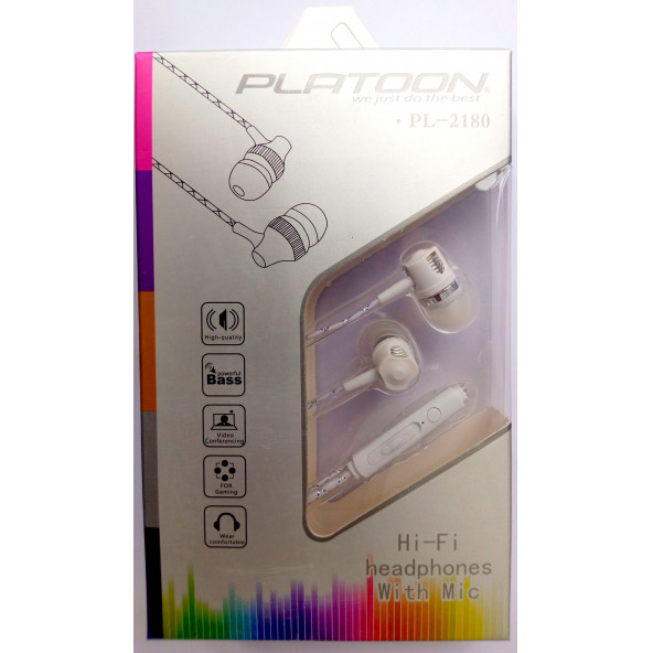 Platoon Pl-2180 3.5 mm Yaldızlı Kablolu Mikrofonlu Telefon Kulaklığı - 6