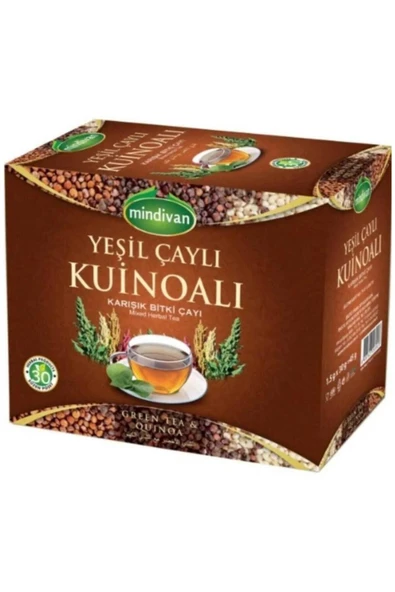 Mindivan Yeşil Çaylı Kuinoalı Karışık Bitki Çayı 30 Poşet ürün görseli 1