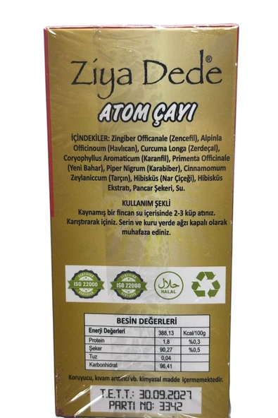 Ziyadede Ziya Dede Atom Küp Bitki Çayı 150 Gr 30 Adet Kutu - Resim 3
