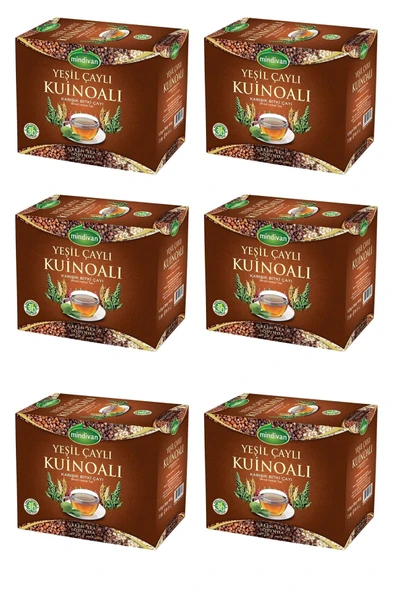 Mindivan 6 Adet Yeşil Çaylı Kinoa Karışık Bitki Çayı 30 Süzen Poşet ürün görseli 1