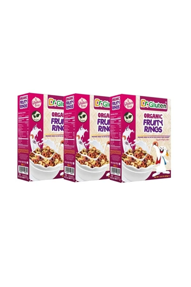 Dr.Gluten Dr. Gluten Organik Glutensiz Sebze Ve Meyve Sulu Halka Tahıl Gevreği 225 G X3 Adet - 1