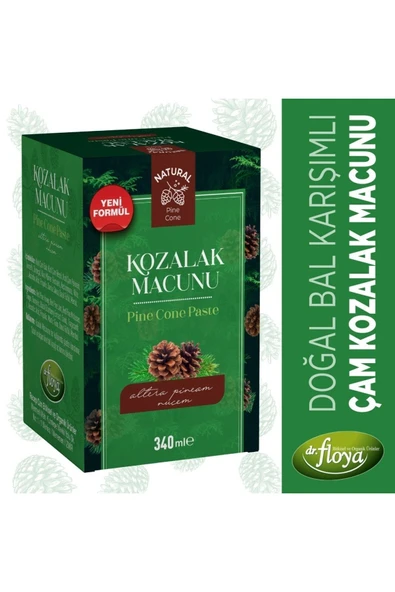 Dr. Floya Doğal Çam Kozalak Macunu Kara Mürver Karışımlı 340 ml x3 (Doğal Bal Karışımlı Kozalak Macunu)
