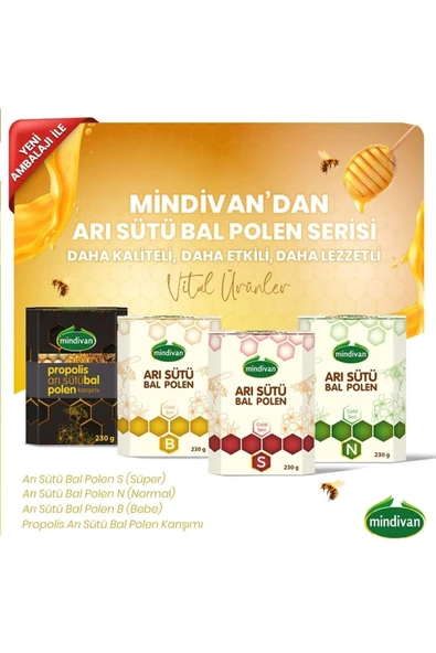 Mindivan Propolis Arı Sütü Bal Polen Karışımı 230g - 2