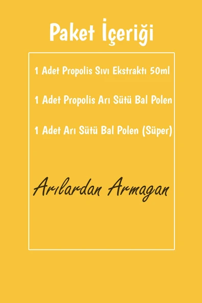 Mindivan Ultra Takviye Edici Paket Propolis Sıvı - Arı Sütü - Propolis Arı Sütü Bal Polen - 3
