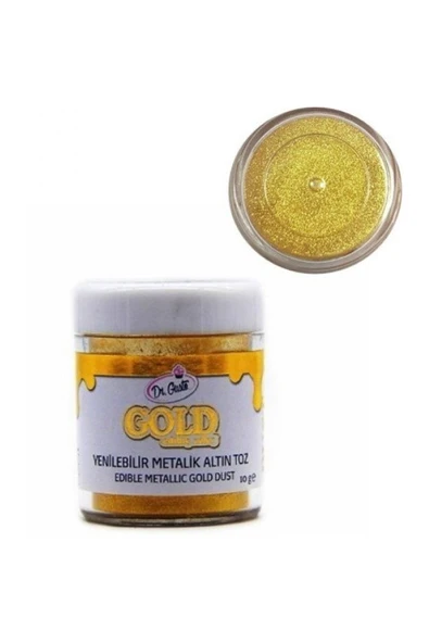 Dr. Gusto Yenilebilir Parlak Altın Metalik Toz Boya 10 gr - 1