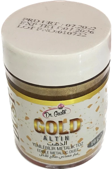 Dr. Gusto Altın Yenilebilir Metalik Toz 10 gr - 1