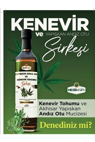 aleyna baharat Kenevir Sirkesi 500 ML- Doğal Fermente - 1