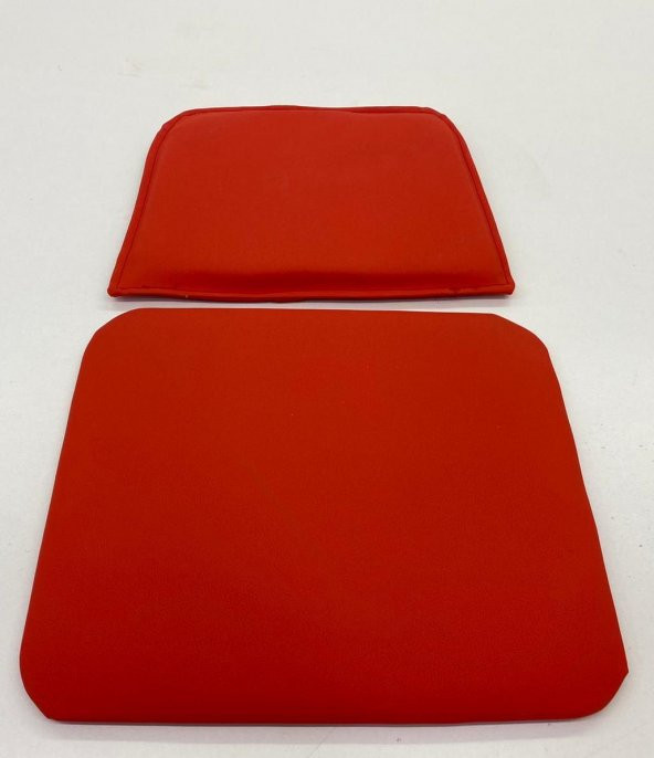 Knsz minder seti 1 li zng&mğr&uslu krm suni deri tel bar sandalyesi oturma ve sırt minderi set - Resim 2