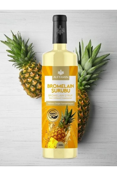 AFTAMİN Bromelain Ananas Içeren Detox Şurubu Bromelain Detox L-carnitin Içeren Detox Şurubu 3 Adet - Resim 2