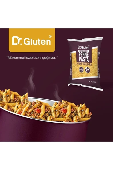 Dr.Gluten Glutensiz Boru Makarna 6'lı Set (PENNE) 400 gr X 6 Adet - Resim 3