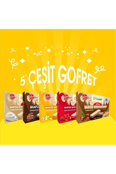 Dr.Gluten Gofretler Mix (muz-çilek-fındık-vanilya-kakao)