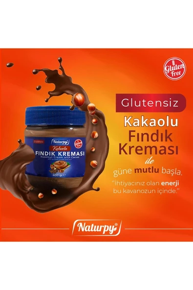 Naturpy Glutensiz Kakaolu Fındık Kreması Gluten Free Hazelnut Cream 400 g - 2