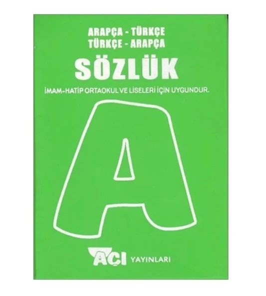 Açı Arapça Türkçe Sözlük - 1
