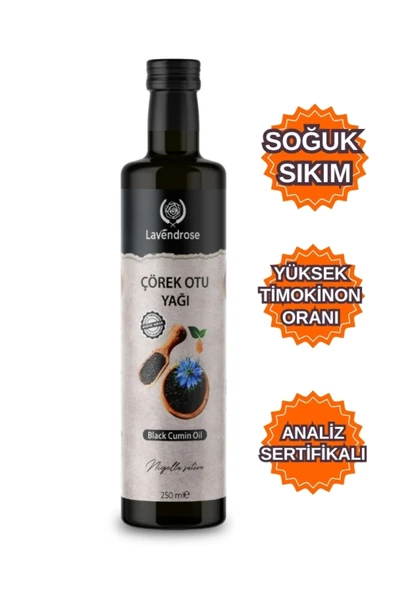 Lavendrose Çörek Otu Yağı 250ml Yüksek Timokinonlu Soğuk Sıkım %100 Saf Ve Doğal * Çörekotu Yağı ürün görseli 1