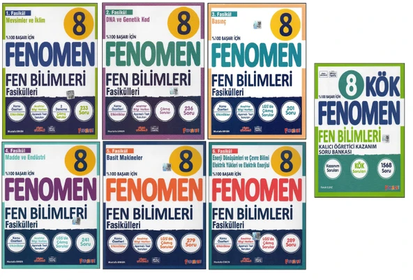 FENOMEN 8.SINIF FEN FASİKÜLLERİ+FENOMEN KÖK FEN BİLİMLERİ (7 KİTAP) ürün görseli