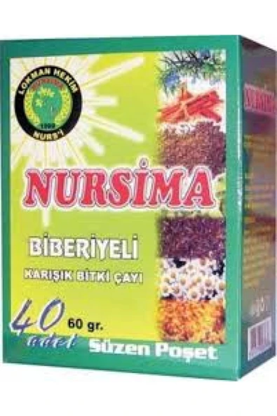 Doğal 2 Adet Nursima Biberiyeli Çay 40 Lı Süzen Poşet Yeni Tarihli