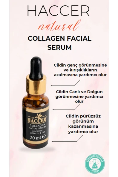 Haccer Doğal Kolajen Serum 30 ml Yüz Serumu - Resim 2