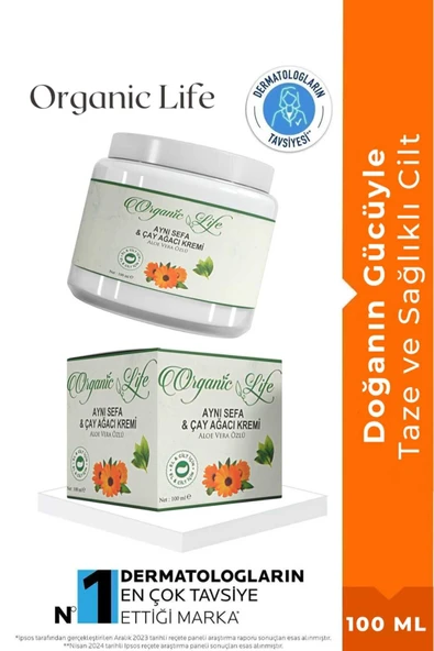 organic life Çay Ağacı Ve Aynı Sefa Kremi 100 ML Aloe Vera Özlü - 1