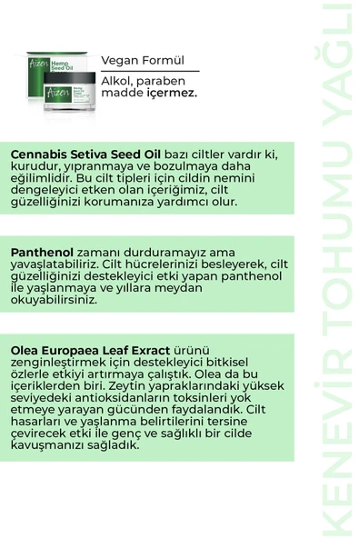 Aizen Kenevir Tohumu Yağlı Krem - Yenileme - Nemlendirme - Yumuşatma - Kas Ve Eklemlere Masaj - 50ml - 3