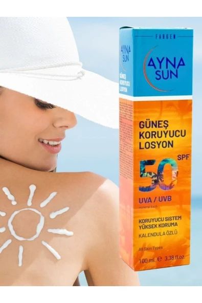Ayna Sun Kalendula Özlü Güneş Koruyucu Losyon 50 Spf Mineral Bazlı 100 ml Güneş Kremi