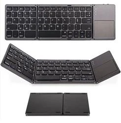Sline Y-041 Katlanabilir Kablosuz Bluetooth Klavye Touchpadli Taşınabilir - 2
