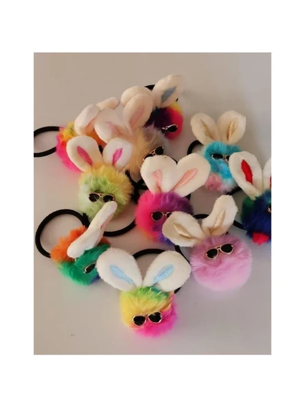 Eleven Market Lastikli Ponpon Gözlüklü Tavşan Toka - 2