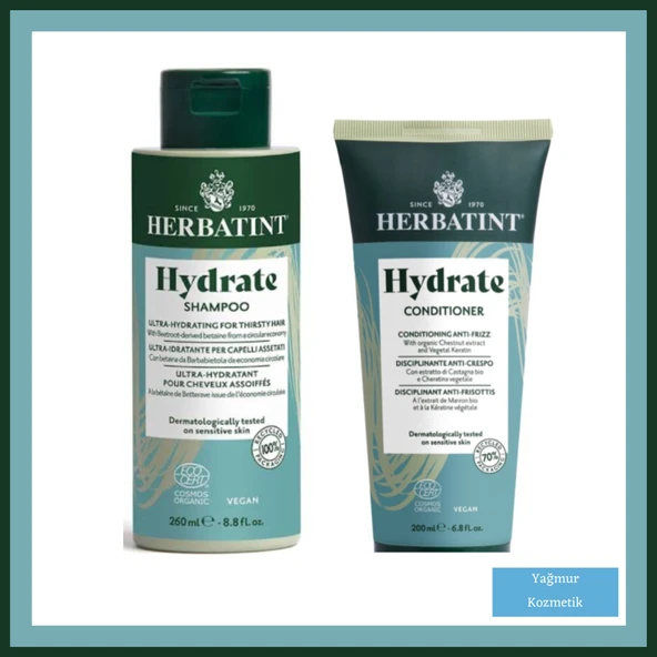 Herbatint Hydrate Organic Shampoo 260 ml & Herbatint Hydrate Conditioner Organic 200 ml ürün görseli 1
