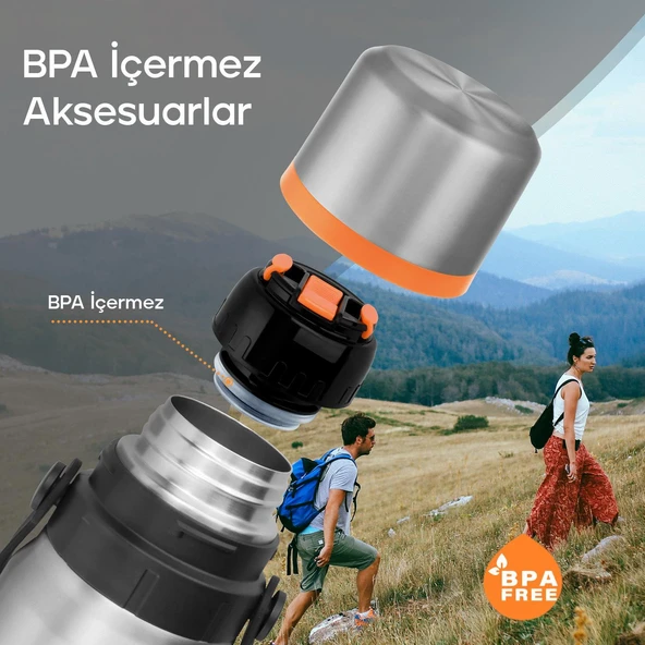 Schafer Santeco Çelik Termos 1200 ML İnox - 3