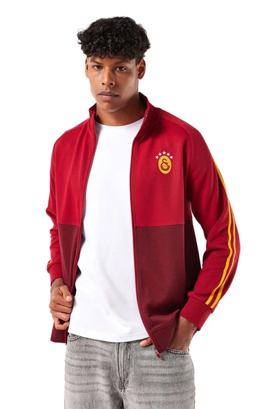 Galatasaray Orijinal Lisanslı Tam Fermuar 5 Yıldızlı Sarı Kırmızı Sweat - 3