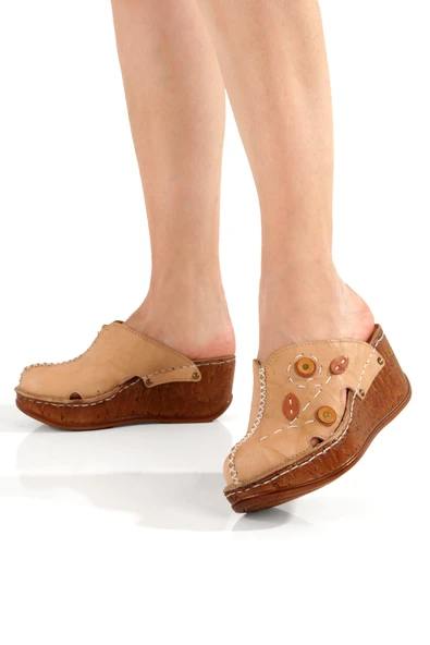 Toney Ten Rengi Önü Kapalı Hakiki Deri Dolgu Topuklu Önü Kapalı Terlik - 5