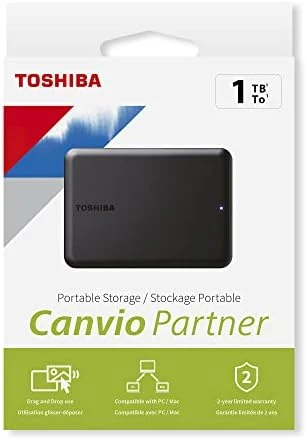 Toshiba Canvio Partner 2 TB taşınabilir 2, 5 inç harici HDD, USB 3.2 Gen 1, Mac ve Windows ile uyumlu, USB ile çalışır - 2