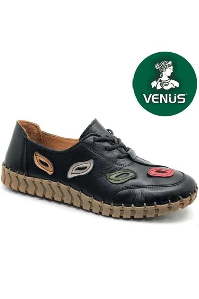 VENÜS 2010727Y YAPRAK DETAYLI KADIN DERİ GÜNLÜK AYAKKABI - 2