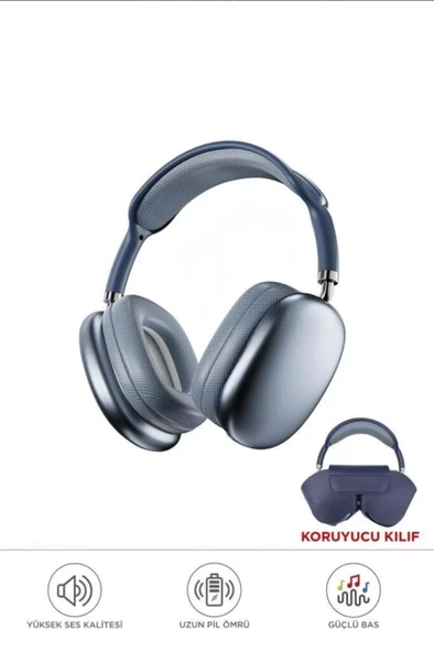 P9 Air Pro Max Kablosuz 5.3 Mikrofonlu Sd Kart Girişli Aux Kablolu Bluetooth Kulaklık Kılıf Hediyeli - 7