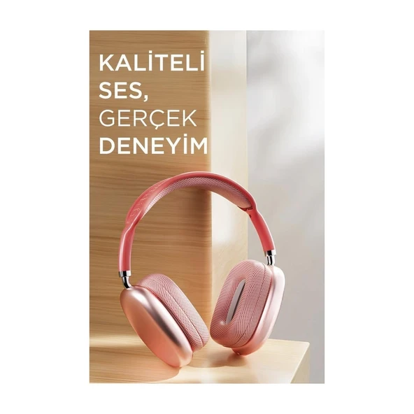 P9 Air Pro Max Kablosuz 5.3 Mikrofonlu Sd Kart Girişli Aux Kablolu Bluetooth Kulaklık Kılıf Hediyeli - 2