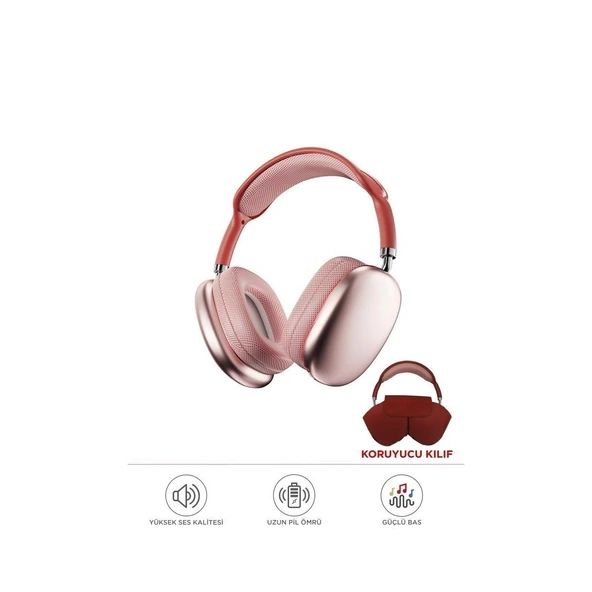 P9 Air Pro Max Kablosuz 5.3 Mikrofonlu Sd Kart Girişli Aux Kablolu Bluetooth Kulaklık Kılıf Hediyeli