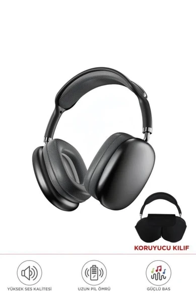 P9 Air Pro Max Kablosuz 5.3 Mikrofonlu Sd Kart Girişli Aux Kablolu Bluetooth Kulaklık Kılıf Hediyeli - 4