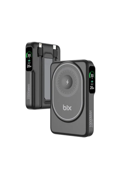 Tpb16 10.000 Mah Oled Ekranlı Manyetik Kablosuz Powerbank 20w Pd Hızlı Şarj Ve 15w Magsafe Siyah - 2