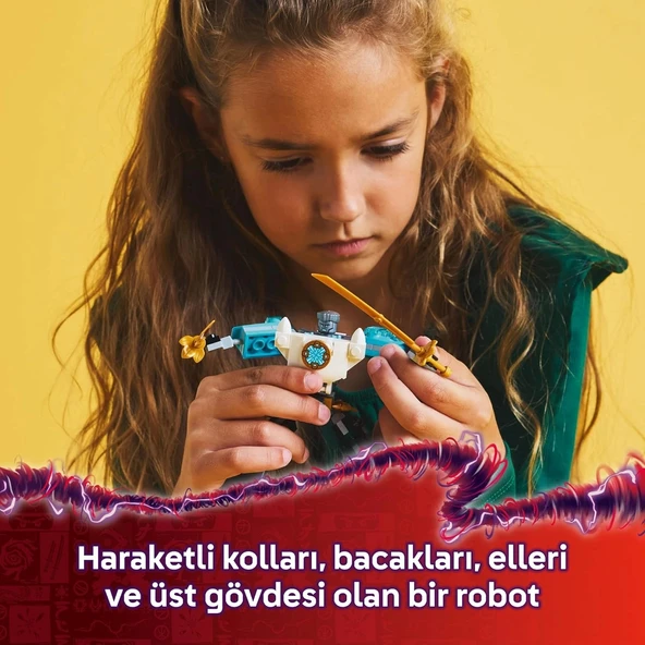 LEGO NINJAGO Zane’in Savaş Zırhı Mech’i 71827-6 Yaş ve Üzeri Çocuklar için 3 Minifigürlü Yaratıcı Oyuncak Yapım Seti, Do - 2