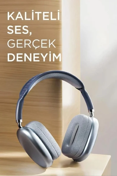 P9 Air Pro Max Kablosuz 5.3 Mikrofonlu Sd Kart Girişli Aux Kablolu Bluetooth Kulaklık Kılıf Hediyeli - 8