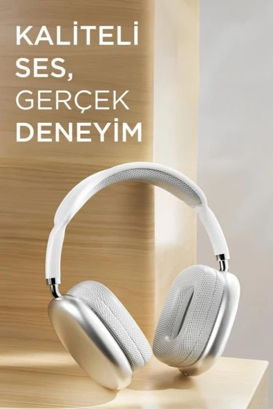 P9 Air Pro Max Kablosuz 5.3 Mikrofonlu Sd Kart Girişli Aux Kablolu Bluetooth Kulaklık Kılıf Hediyeli - 11