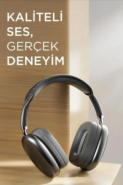 P9 Air Pro Max Kablosuz 5.3 Mikrofonlu Sd Kart Girişli Aux Kablolu Bluetooth Kulaklık Kılıf Hediyeli - 5