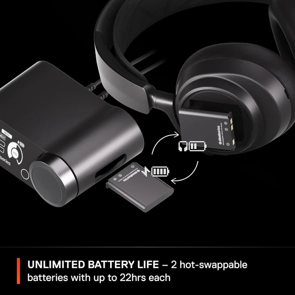 SteelSeries Arctis Nova Pro X Wireless Xbox Multi-Platform Gaming Kulaklık - Hi-Fi Ses Sürücüleri - Aktif Gürültü Giderme - Gen2 Clearcast Mikrofon - Xbox, PC, PS5, PS4, Switch, Mobil - Resim 4