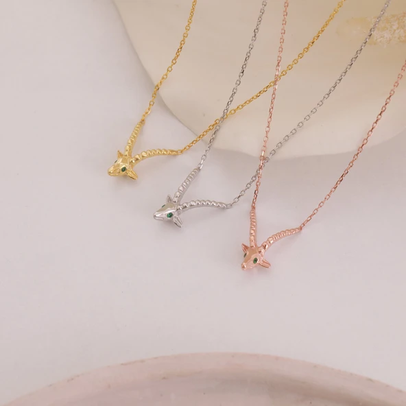 Vaoov 925 Ayar Gümüş Üç Boyutlu Oğlak Burcu Kolye - Resim 3